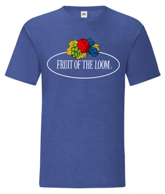 Produktbild von Fruit of the Loom Iconic 150 T-Shirt mit Vintage-Logo auf der Brust Farbe: retro royalblau meliert - Vintage-Logo groß Größe: M