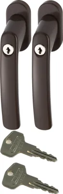Produktbild von ABUS FG200 B abschließbarer Fenstergriff, braun im Set 2 Stück