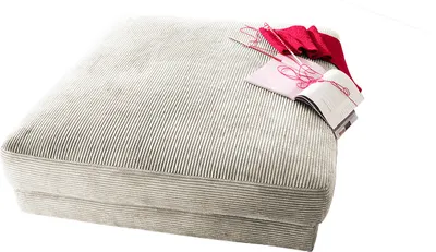 Produktbild von KAWOLA Big Hocker MADELINE Polsterhocker Cord cremeweiß