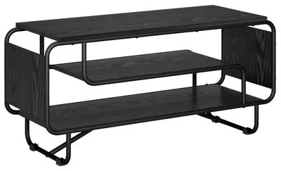 Image de vidaXL Support TV 98 x 36 x 45 cm, noir, imitation chêne, panneau de fibres de bois