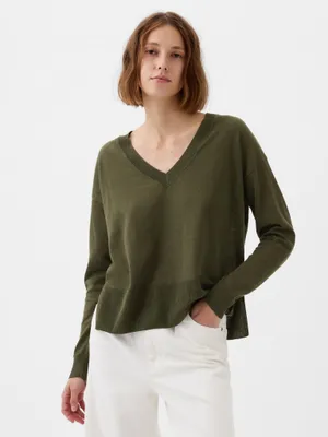 Produktbild von GAP Leinenpullover mit Schlitzen 854769-03__XS