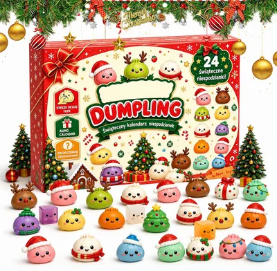 Produktbild von Squishy Adventskalender,Dumpling Weihnachtskalender für 24 Tage,Kinder Spielzeug Countdown-Kalender TPR mit Fidget Spielzeug,Sammelfiguren