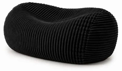 Image de Pouf long géant déhoussable en fourrure côtelée BANANAIR 160 cm noir