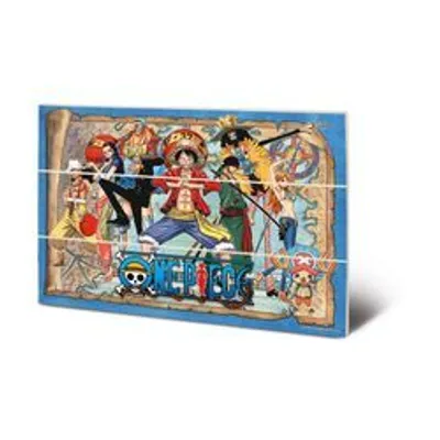 Imagen del producto de Mapa de los Piratas del Sombrero de Paja, impresión en madera, Pyramid International, tamaño 20 x 30 cm