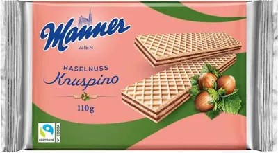 Produktbild von Manner Knuspino Haselnusswaffeln mit Haselnusscremefüllung 110g