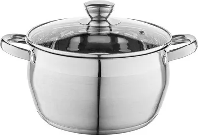 Produktbild von Stahlkochtopf 6L mit Glasdeckel und Maßbecher - Waschmaschinetauglich für alle Kochplatten