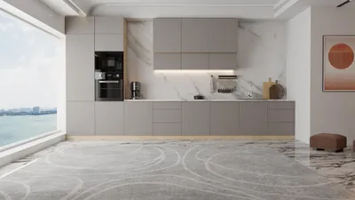 Produktbild von Küchenzeile – Küchenblock – Einbauküche – Singleküche – 480 cm VELORA – KU-S53 – Beige – Ohne Arbeitsplatte & Elektrogeräte