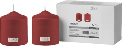 Produktbild von CANDLE 2er Set Stumpenkerzen - rot - Paraffin - H. 10cm x B. 8cm