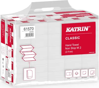 Immagine prodotto di KATRIN® 61570 Asciugamano classico piegato a Z, bianco brillante, 4000 fogli
