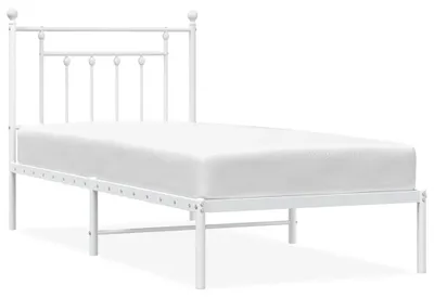 Obrázok produktu pre vidaXL Detská posteľ s čelom kovová biela 90x190 cm