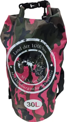 Produktbild von SEENsuechtig Dry Bag Pink Camouflage Trockensack 30 Liter Seesack wasserdicht Beach Packsack
