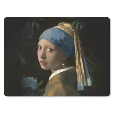 Produktbild von MuchoWow® Mauspad Mousepad Das Mädchen mit dem Perlenohrring - Johannes Vermeer - Blumen 40x30 cm - Mousepads - Maus Mat - Pad - Mausunterlage - Anti Rutsch