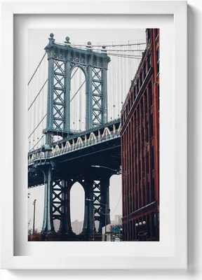 Produktbild von Architektur einer Brückenstadt– Wandbild mit Rahmen – Gerahmtes Bild  – Wanddekoration – 20x30 cm – Weiß