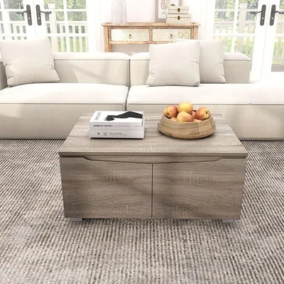 Imagen del producto de Mesa de centro con espacio de almacenamiento y 4 puertas