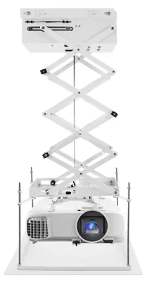 Produktbild von Elektrische Projektorlift Halterung - Deckenhalter 24W 220V - Tragkraft 10 kg - Kaltgewalzter Stahl - 35x28x16 cm - Weiß