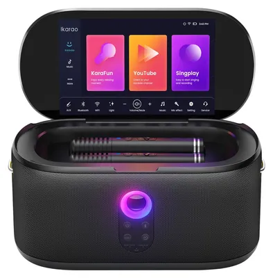 Produktbild von Ikarao Shell S1, 280 W, Kabellos, MicroSD (TransFlash), 3,5 mm, 25,6 cm (10.1"), AC, Akku