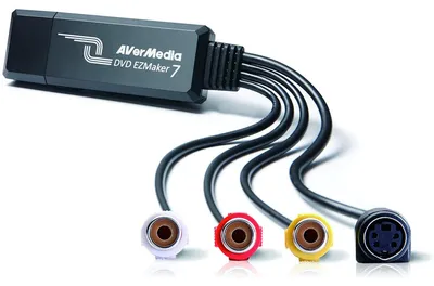 Produktbild von AverMedia [C039] DVD EZMaker 7 - VHS/8mm/Hi8 Videokonverter zur Bearbeitung-Nachbearbeitung [Video von VHS zum PC/DVD], schwarz