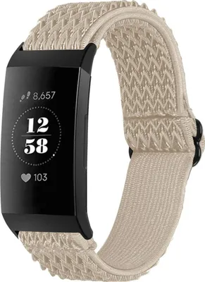 Image de imoshion Bracelet élastique en nylon pour le Fitbit Charge 3 / 4 - Beige