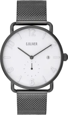 Produktbild von s.Oliver Herren Analog Quarz Uhr mit Edelstahl Armband SO-3719-MQ