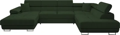 Produktbild von MIRJAN24 Wohnlandschaft Torezio Bis Cord, Stilvoll Eckcouch mit Bettkasten und Schlaffunktion, Einstellbare Kopfstützen, 346x203x70-90 cm (Farbe: Poso 14, Seite: Rechts)