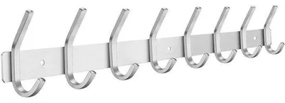 Produktbild von Kapstokhaak aus Edelstahl, geborstelter Wandhalter, für Schlafzimmer, Bad, Küche (Silber, 8 Haken)
