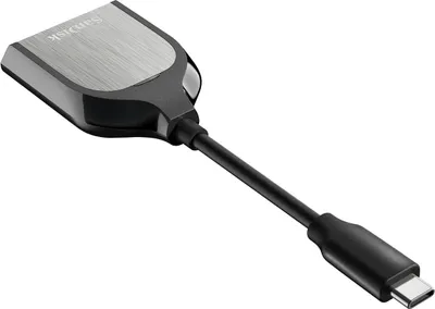 Produktbild von SanDisk Extreme PRO, SDHC, SDXC, Schwarz, Silber, USB 3.2 Gen 1 (3.1 Gen 1) Type-C, 105 mm, 130 mm, 32 mm