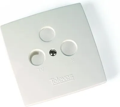 Produktbild von Televes 544302, Weiß, Acrylnitril-Butadien-Styrol (ABS), konventionell, SAT + TV + Radio, 80 mm, 80 mm
