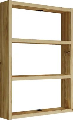 Produktbild von HowHomely | Küchenschränke, Hängebücherregal, Wandregal mit 3 Einlegeböden, Naturholz - 60 x 43,2 x 9 CM - Platzsparend, Modernes Design