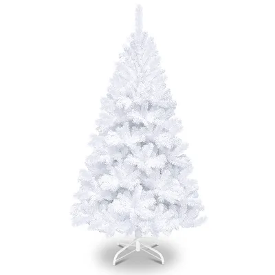 Immagine prodotto di Albero di Natale artificiale Jopassy 150 cm (Ø circa 92 cm) con 488 punte e sistema di ripiegamento a montaggio rapido, ignifugo, incluso supporto in metallo, bianco