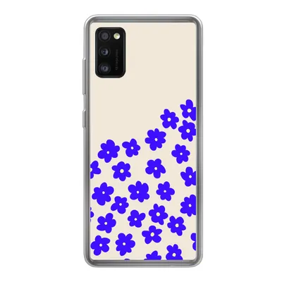 Produktbild von MuchoWow® Handyhülle Schutzhülle Hülle für Samsung Galaxy A41 Blume - Blau - Muster Silikon Softcase Handy Hülle - Mobiltelefon