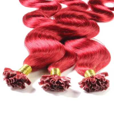 Immagine prodotto di hair2heart Estensioni di capelli umani ondulati - 25 fili 0,5g 60cm Rosa