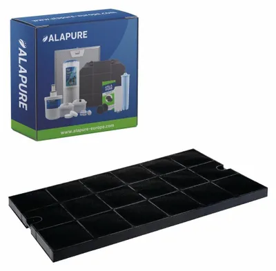 A product box and a black filter are shown against a white background.