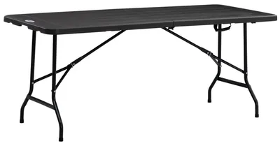 Obrázek produktu pro Zahradní stůl – skládací stůl – HDPE plast – přenosný – 180 × 75,5 × 73 cm – tmavě šedý