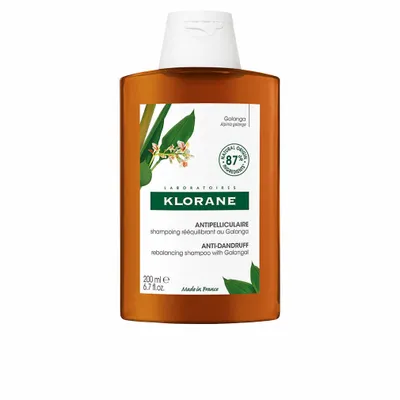 A bottle of Klorane shampoo with galangal.