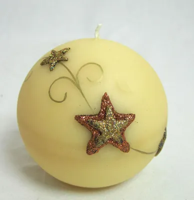 Produktbild von 3D-Kugelkerze Creme-Gold, Ø ca.8 cm