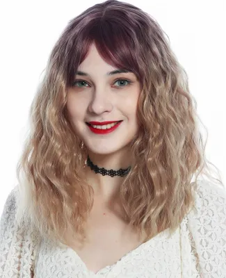 Produktbild von WIG ME UP Perücke schulterlang voluminös wild gewellt Pony Ombre Violett Blond SZL0846SZ-T-004