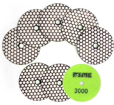 Produktbild von Diamant Schleifpad 100mm #3000 8 Stück für Granit Marmor Keramik Trockenpolieren
