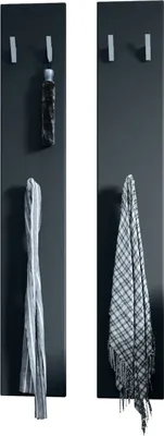 Produktbild von Vladon Wandpaneel 140,  Germany, Garderobenpaneel bestehend aus 2 Paneelen, Schwarz matt (je 24 x 140 x 2 cm)