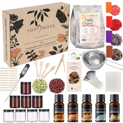 Produktbild von Set für die Herstellung von Sojakerzen TopWosk 53-teilig für 12 Kerzen