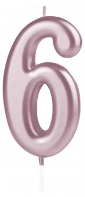 Produktbild von PartyPal Kerze Ziffer 6 Roségold Geburtstag