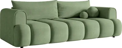 Produktbild von Selsey Dandelino - 3-Sitzer Sofa mit Schlaffunktion, Bettkasten, wasserabweisendem Samtbezug, eukalyptusgrün