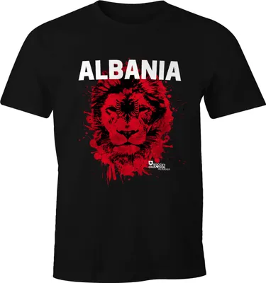 Produktbild von Herren T-Shirt Fanshirt Albanien Albania Fußball EM WM Löwe Shqipërisë MoonWorks  S