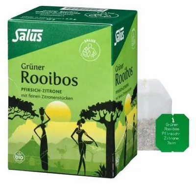 Zdjęcie produktu dla Salus Green Rooibos Peach-Lemon, ziołowa herbata owocowa, aromatyzowana 15 szt