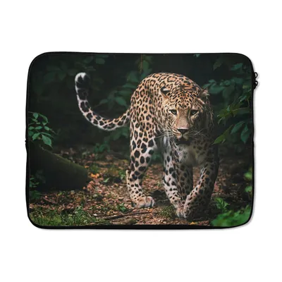 Produktbild von MuchoWow® Laptop Hülle 15 Zoll Wildtiere - Leopard - Dschungel - Natur Laptoptasche - Laptoptasche - Sleeve - Rundum-Schutz