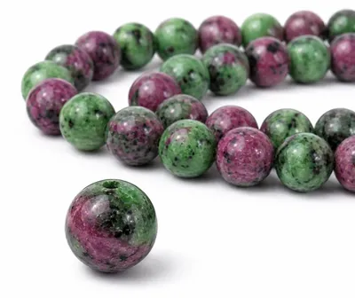 Edelsteinkugeln Rubin in Zoisit 10 mm, 12 Stück