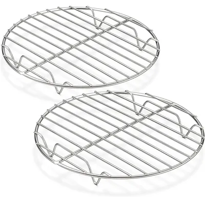 Obrázok produktu pre Chladiace mriežky, okrúhle, sada 2 kusov, 100% nerezová oceľ, priemer 19 cm, vhodné do rúry, vhodné do umývačky riadu
