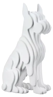 Produktbild von Gilde Figur, Dobermann, "Dog", Kunstharz, weiß, VE 3, L. 12 cm, B. 8 cm, H. 22 cm 57958 4063387579589
