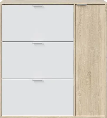 Image de Schuhschrank >Class< in Kanada-Eiche/Weiß - 106x115x22 (BxHxT)