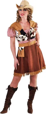 Produktbild von M215101-M-A braun-beige Cowgirlkleid Cowgirl Saloongirl Gr.M