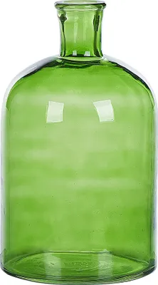 Produktbild von BELIANI Dekovase Grün Glas 31 cm Groß mit Schmalem Hals Getönt Handgefertigt Flaschenform Deko Accessoires Wohnzimmer Schlafzimmer Flur Kamin